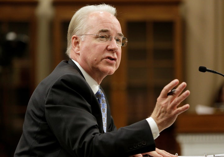 Secretary of Health and Human Services Tom Price testifies at the U.S. Capitol in Washington, D.C., March 29, 2017.