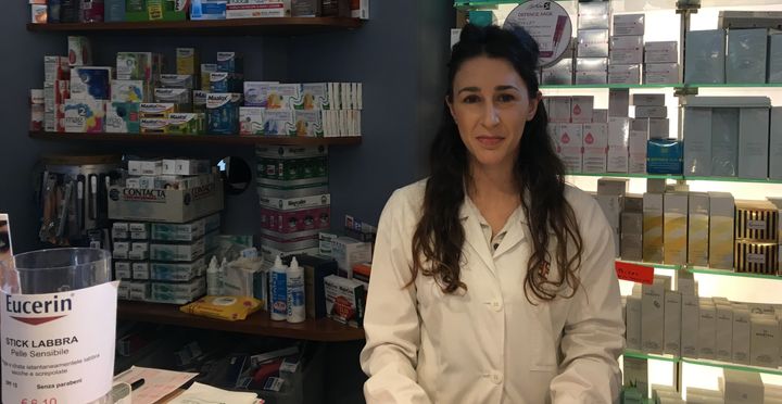 Benedetta Alabardi works at a pharmacy a few blocks from the Vatican. She opposes Trump because of his plans to build a border wall with Mexico.
