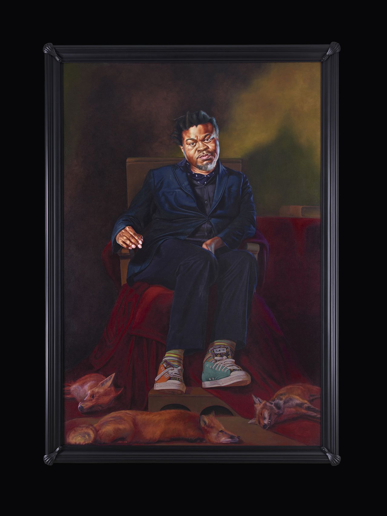 Kehinde Wiley, "Portrait of Yinka Shonibare, Reynard the Fox," 2017, oil on canvas