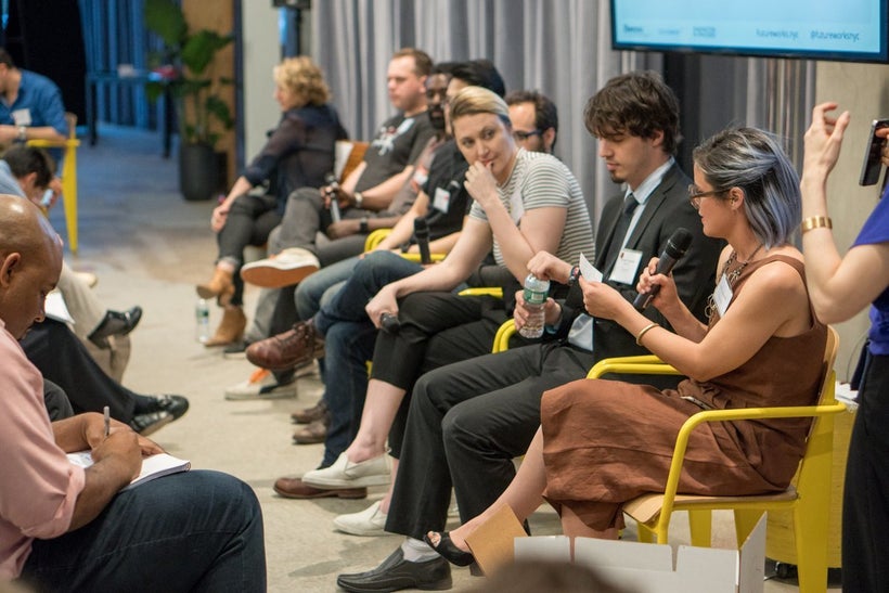Katey Metzroth of SecondMuse (far right) at the Kick-off of Futureworks Incubator in New York City.