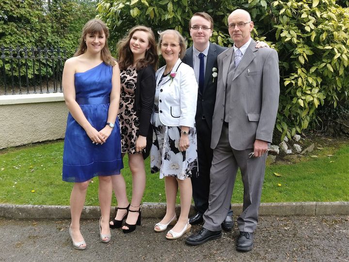 Left-Right: Leah's sisters Rachel and Miriam, her mum Vicky, brother Simon and father Horace Whyte.