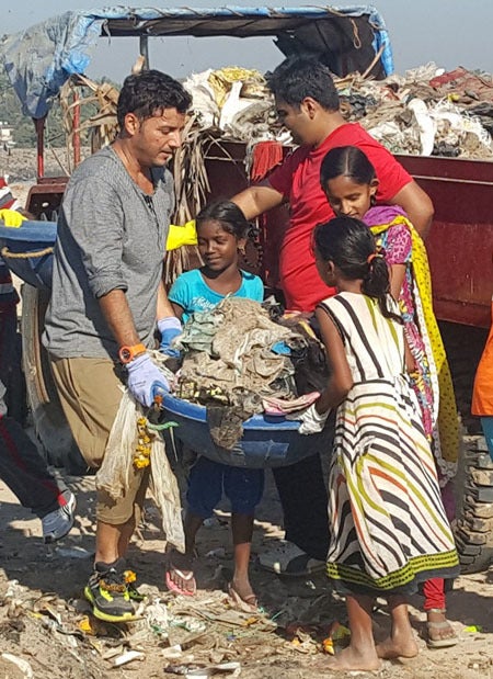 Afroz Shah at a beach clean up / The Logical Indian