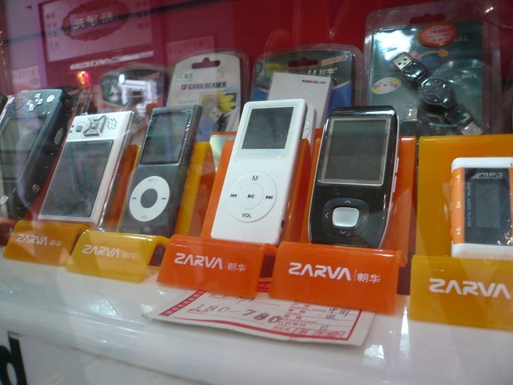 Imitation iPods in Shanghai’s Old Town in 2007.