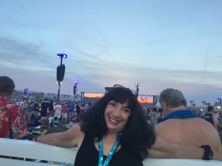 The author enjoying her non-retirement by covering Desert Trip in Indio 2016
