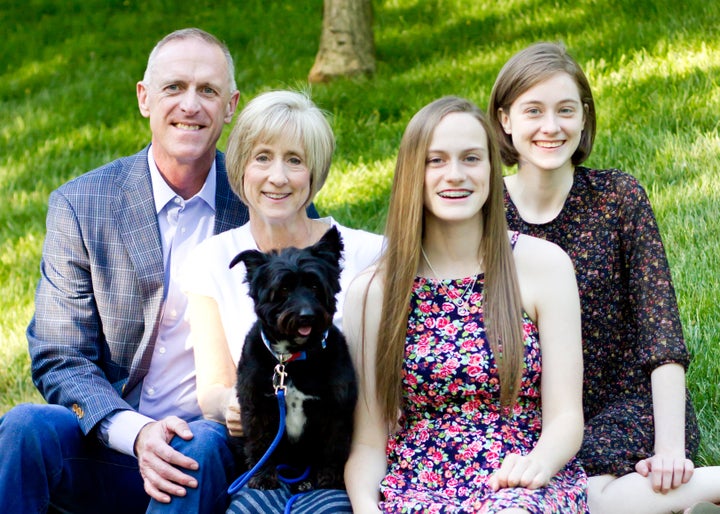 From left: Rick, Susan, Brooke and Kate with their dog Charlie