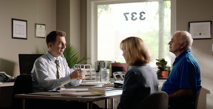In a new AARP ad aimed at sinking the Republican Obamacare repeal bill, an accountant explains to an older couple how the bil