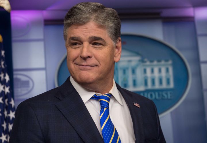 Sean Hannity earlier this year at the White House briefing room.