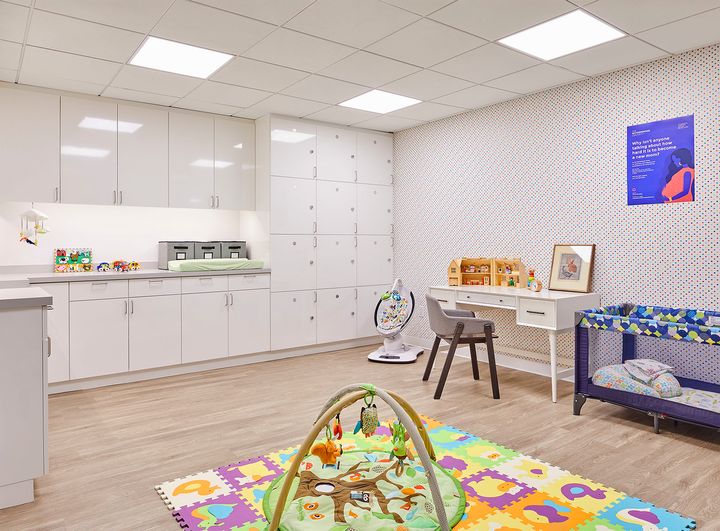 The clinic includes a nursery so moms can focus on their visits and treatments.