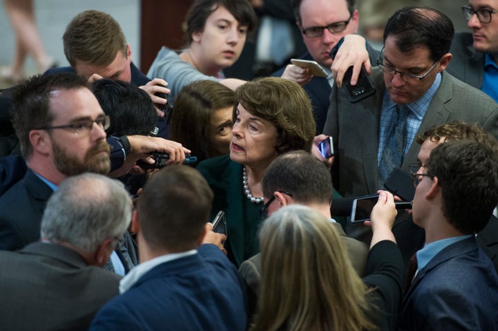 Sen. Dianne Feinstein (D-Calif.) talks to reporters but doesn't punch them.