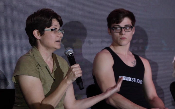 <p>Dr. Heather Corliss (L) and Blake Mitchell</p>