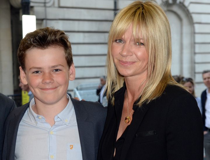 Zoe Ball and her son Woody Cook