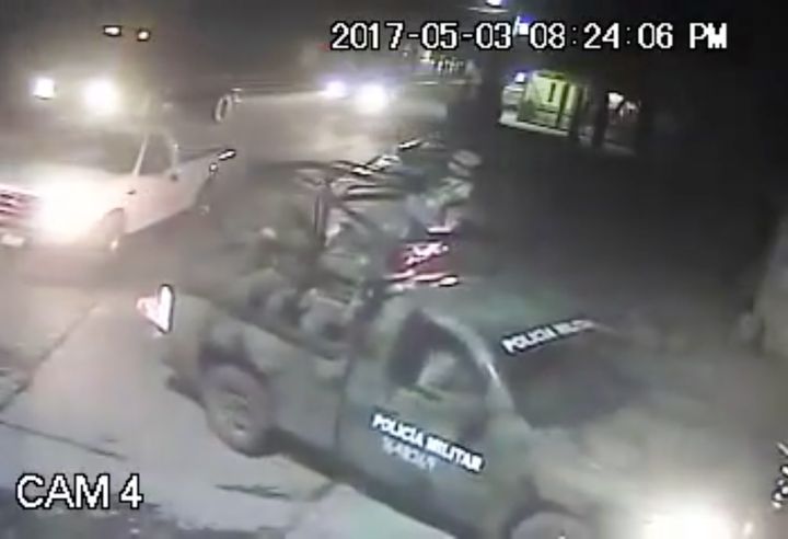 Surveillance footage purportedly shows a Mexican soldier killing a suspected thief in Palmarito Tochapan earlier this month.
