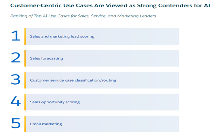 Customer-centric use cases are strong contenders of AI