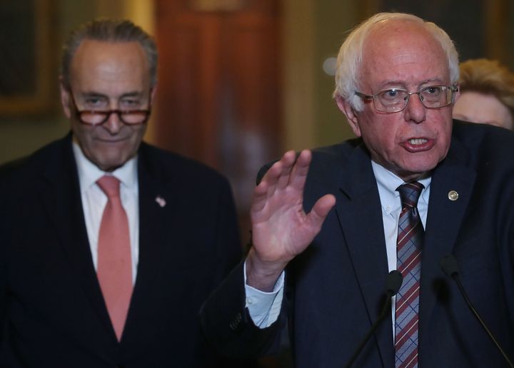 Senate Minority Leader Chuck Schumer (D-N.Y.) is "feeling the bern" when it comes to the $15 minimum wage.