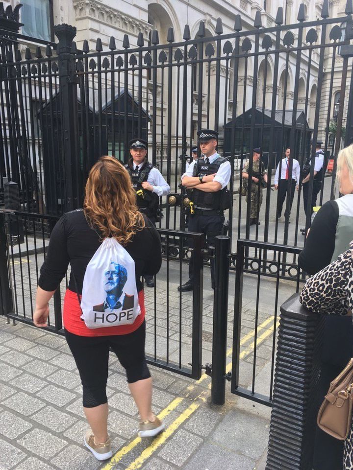 Tina Buckley outside Downing Street.