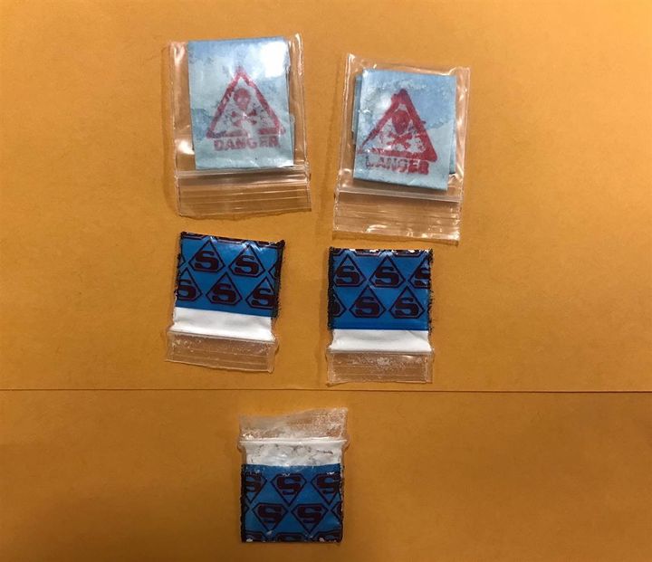 Packets of heroin on the desk of one of the counselors who fatally overdosed.