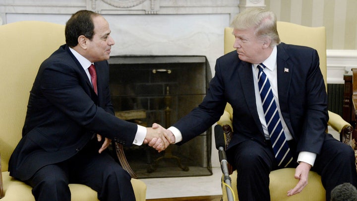 Egyptian President Abdel Fattah el - Sisi and the U.S. President Donald Trump at the White House