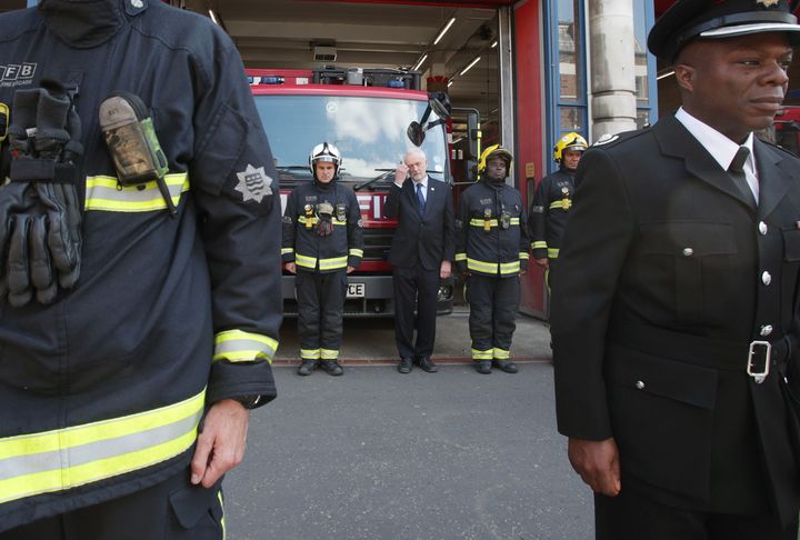 Labour leader Jeremy Corbyn joins in the minute's silence on Thursday