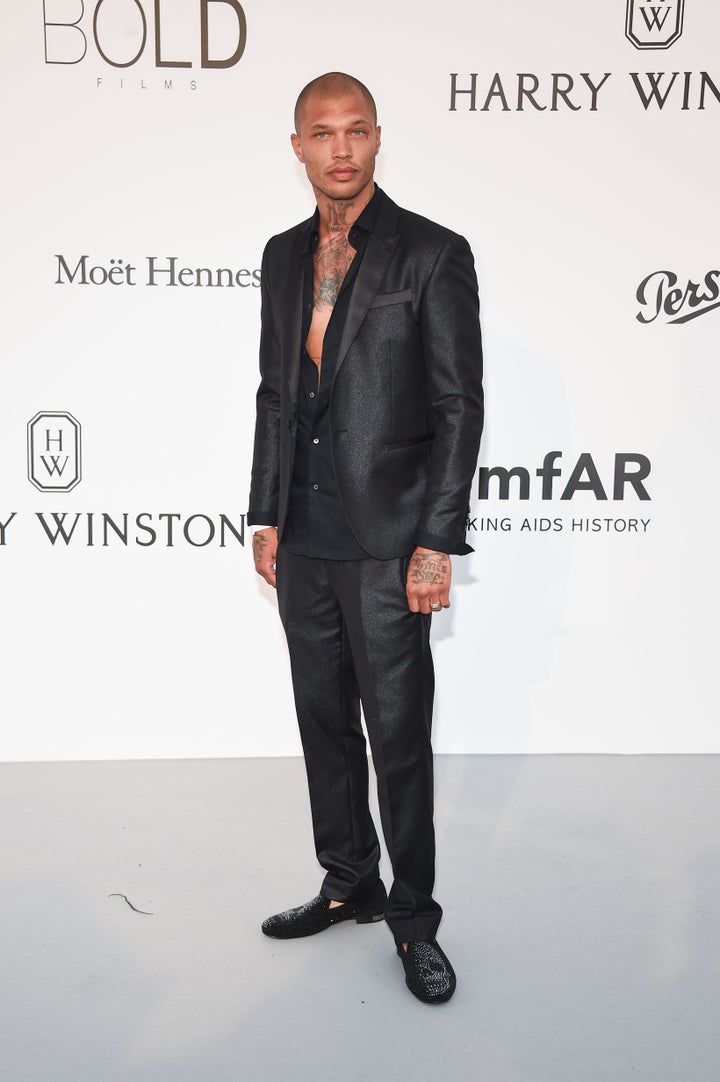 Jeremy Meeks arrives at the amfAR Gala at Cannes. 