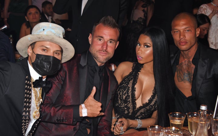 Alec Monopoly, Philipp Plein, Nicki Minaj and Jeremy Meeks attend the amfAR Gala Cannes. 