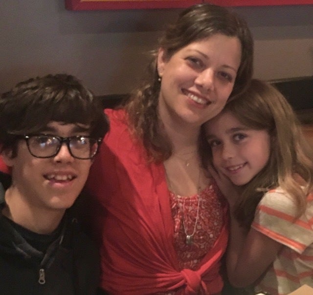 The author on Mother’s Day of this year, with her children.