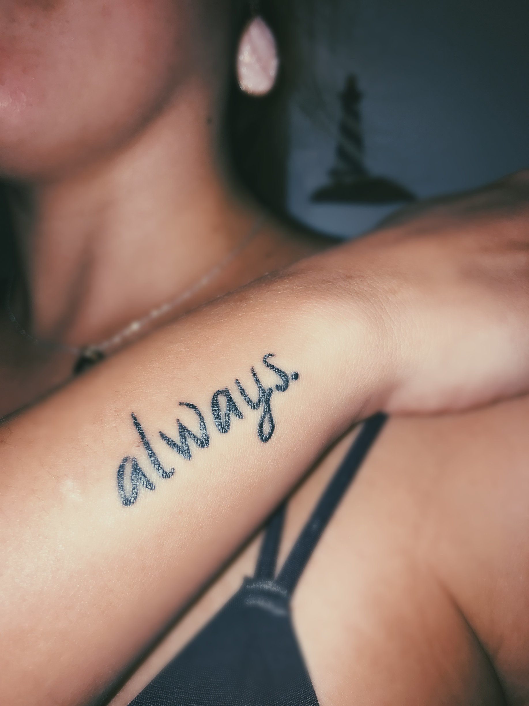 Shynanegans Tattoo - “Always- refers to the fact that Severus Snape always  loved Lily Potter (kahit di sya yung piniling makatuluyan 😭)“ A- Sign of  the Deathly Hollows. #shynaneganstattoo #harrypottertattoo  #minimalisttattoo | Facebook