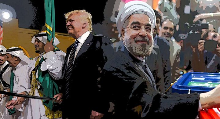 Trump’s message in Saudi Arabia came as Iranians re-elected reformist Rouhani.