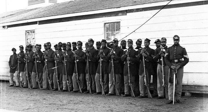 <p>Black Civil War Union Soldiers from the “4th United States Colored Infantry Regiment”</p>