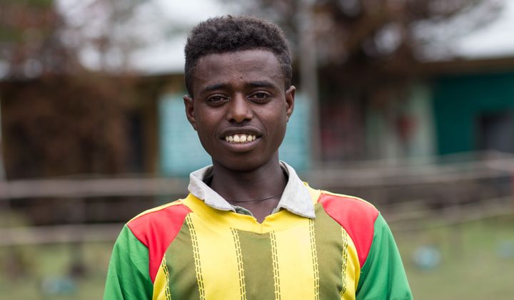 <p>Alemayehu Belete, 17, a sixth grader in Ethiopia.</p>