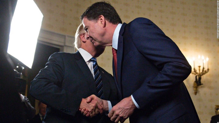 Shortly after his Inauguration in January, President Trump and then FBI Director James Comey greet one another. Trump would later fire Comey in what has been debated as a self-preservation move and/or obstruction of justice.