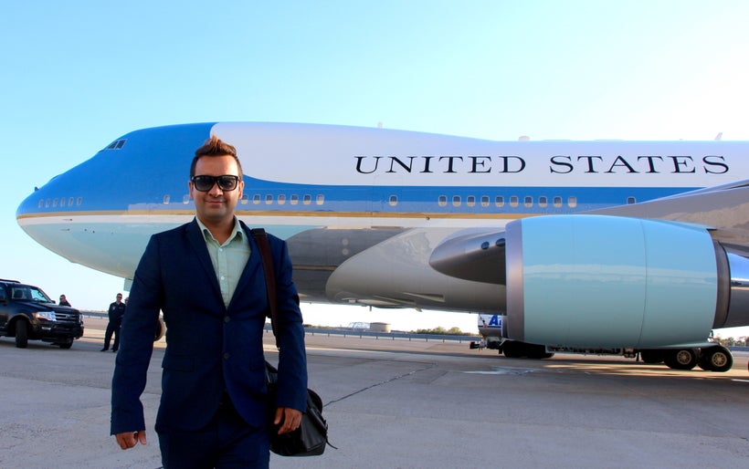 Front of the ‘Air Force One’, a United States Air Force aircraft carrying the President of the United States.