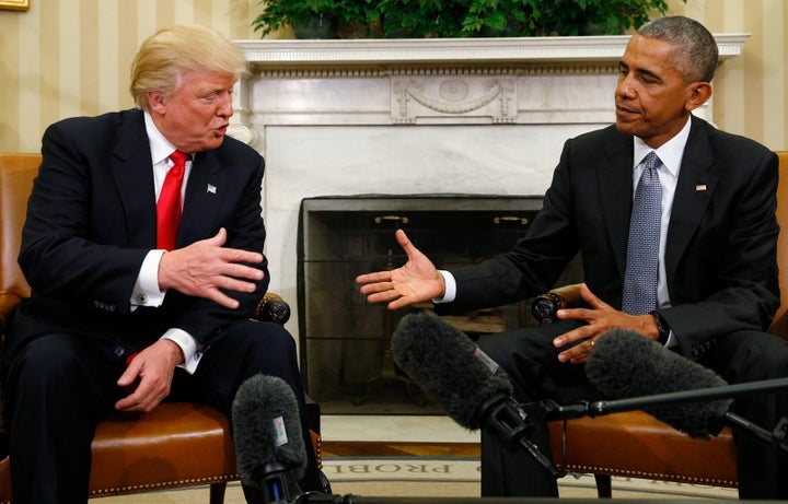 One of Trump's first handshakes as an elected president.