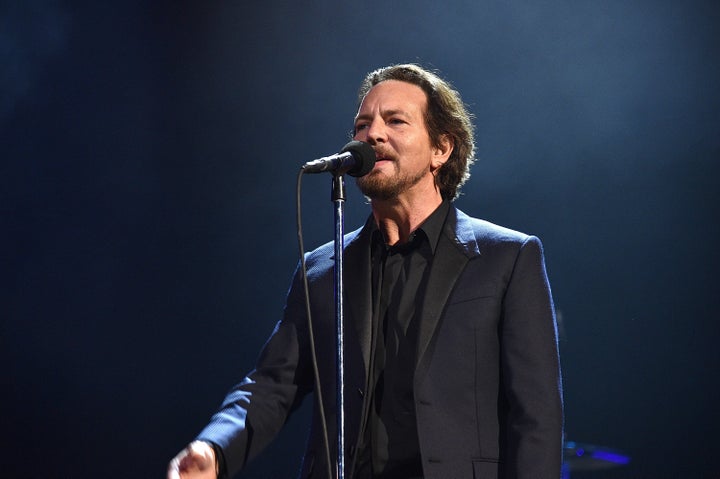 Eddie Vedder performs during the Rock and Roll Hall of Fame induction ceremony on April 29, 2017.