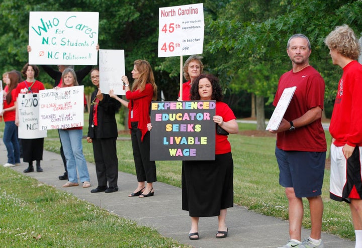 North Carolina teachers demand a living wage.