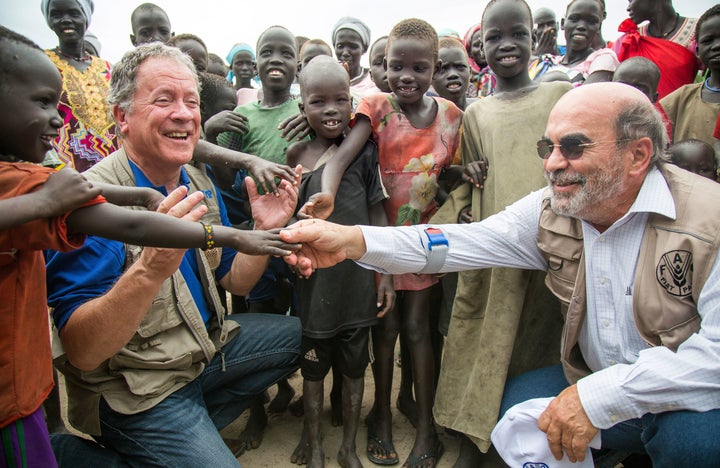 <p>Shaking hands with one of the children I met in South Sudan last week. A step-change in rural development, especially in conflict zones such as South Sudan, is a vital way to invest in a peaceful future for all children. </p>