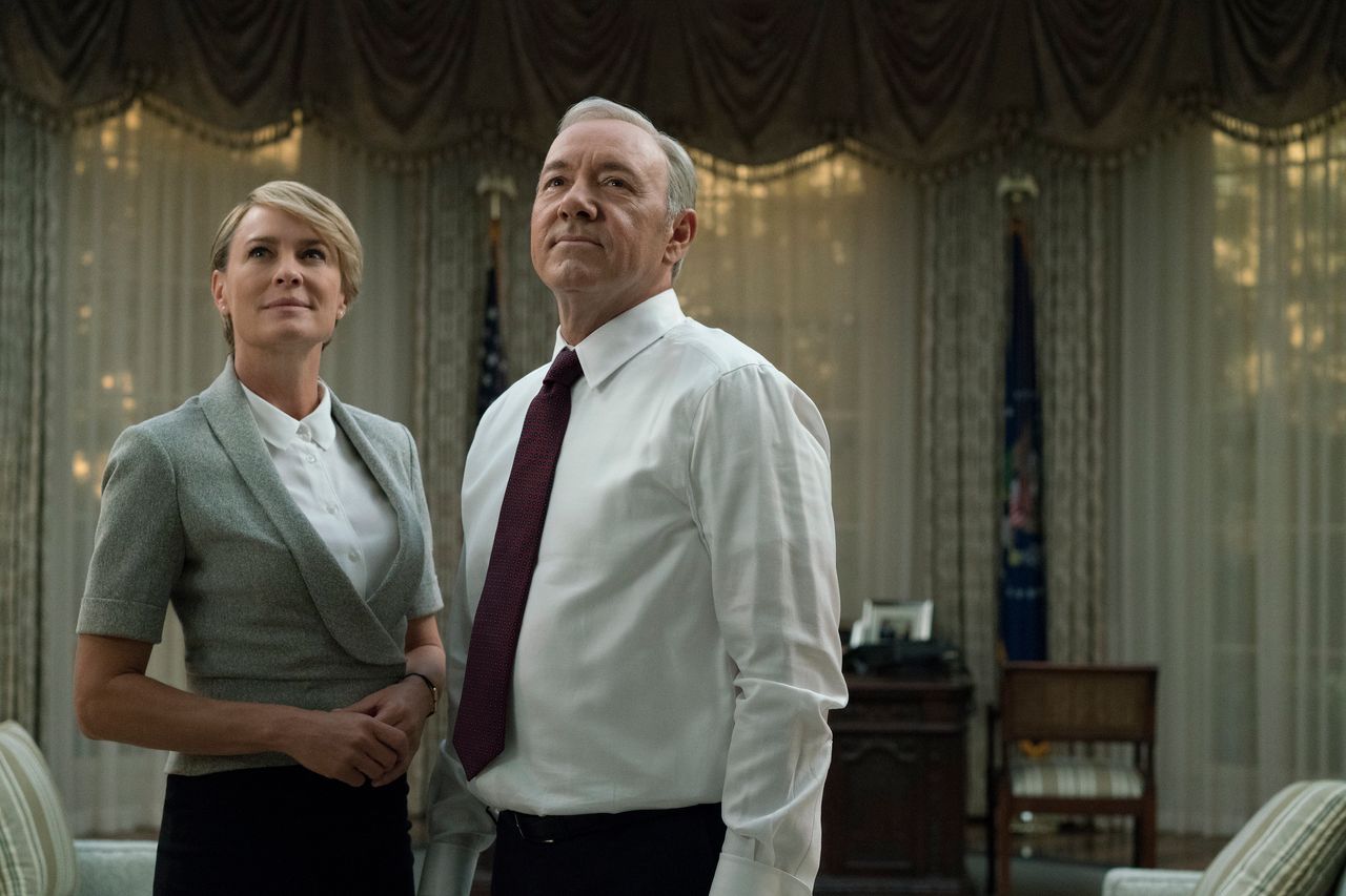 Robin Wright and Kevin Spacey on "House of Cards."