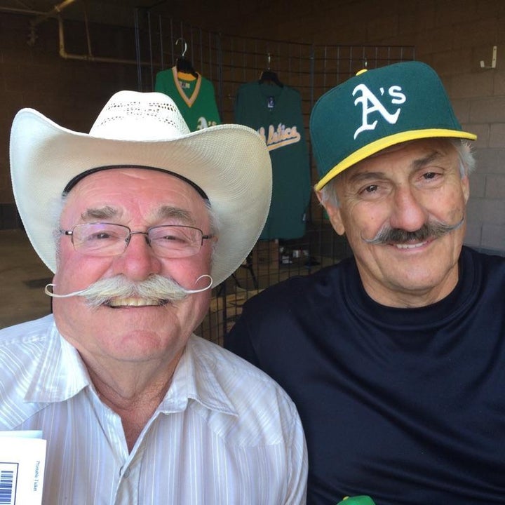 <p>My dad with baseball great, Rollie Fingers</p>