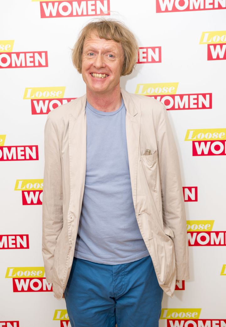 Grayson posing before a 'Loose Women' appearance in May 2016 