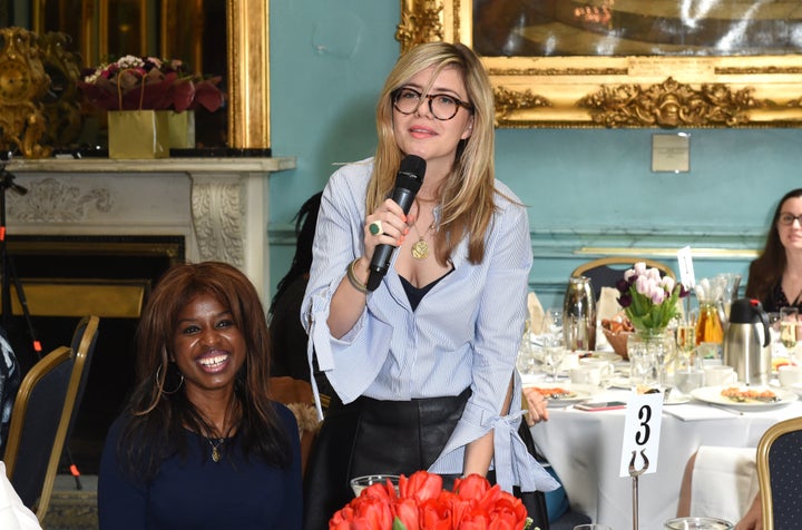 Emma Barnett speaks during Theirworld #RewritingTheCode International Women's Day Breakfast in March.