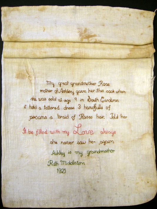 <p>Ashley's Sack survived the slavery era and several moves, and is now on display at the Smithsonian's National Museum of African American History and Culture, in Washington.</p>