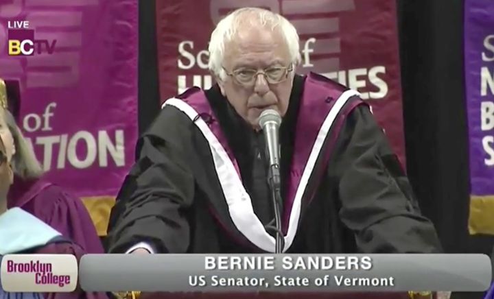 Sen. Bernie Sanders (I-Vt.) delivered a commencement address at Brooklyn College on Tuesday, May 30, 2017.