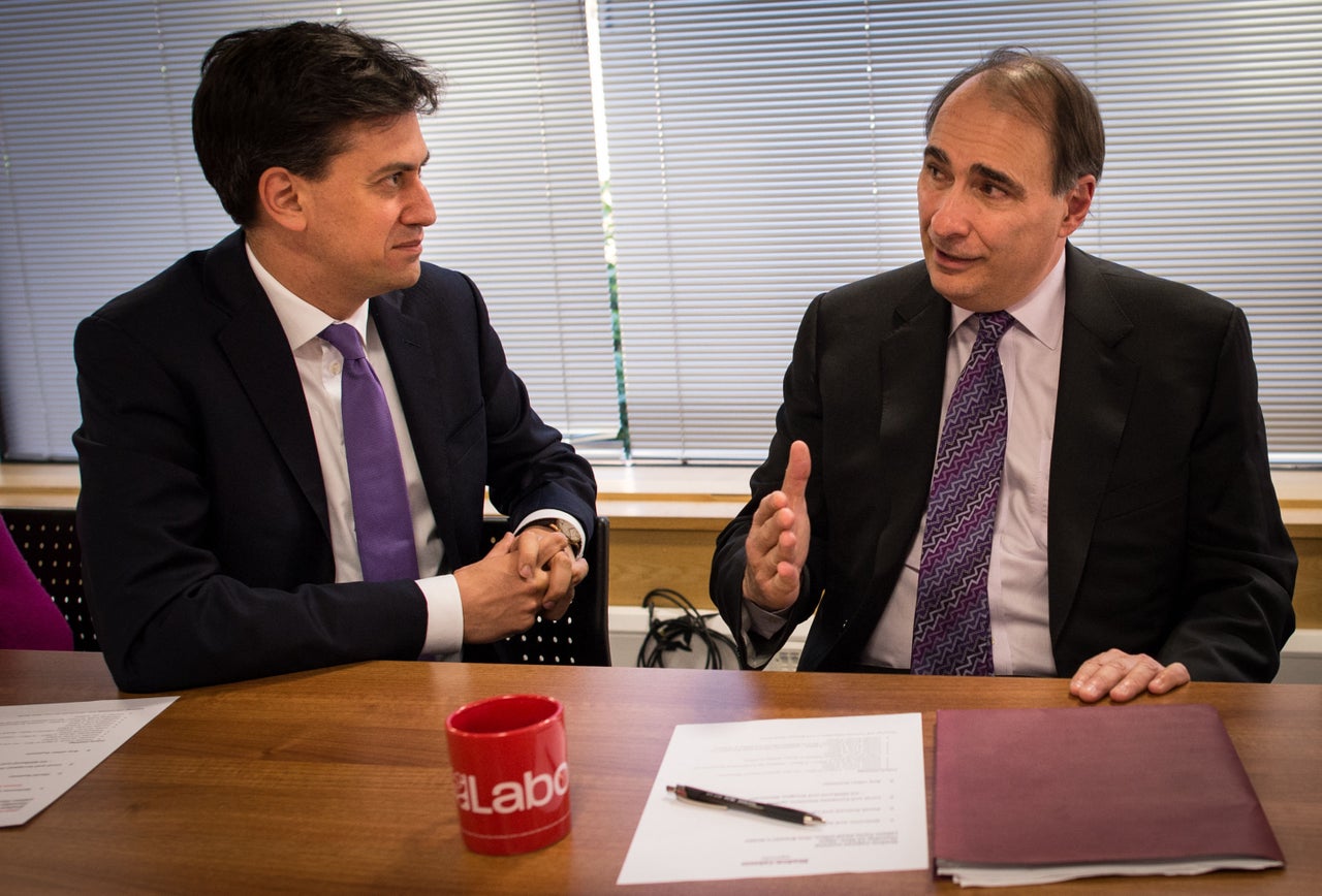 Ed Miliband with David Axelrod, a former adviser to Barack Obama