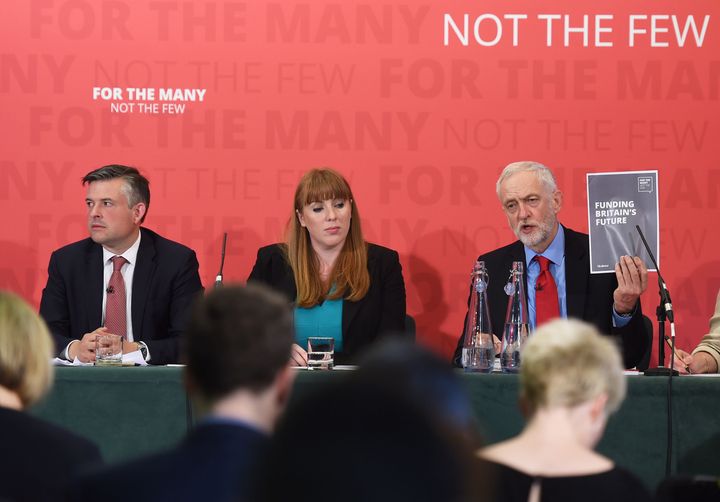 Shadow health secretary Jon Ashworth, shadow education secretary Angela Rayner and Jeremy Corbyn held a joint press conference.