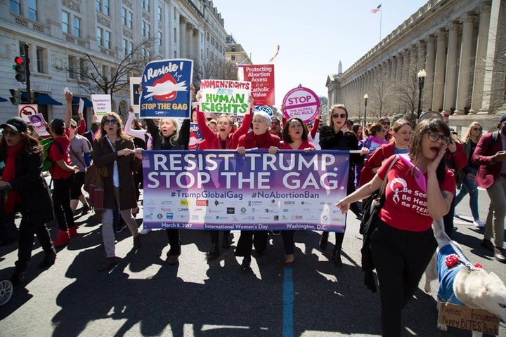 Protestors marched to the White House on International Women’s Day to resist Trump’s deadly global gag rule.