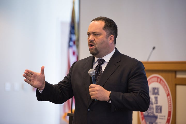 Former NAACP president Ben Jealous speaks at the Young Democrats convention in Lanham, Maryland, on April 1. He ann