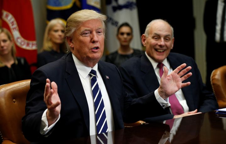 Secretary John Kelly (right) says the law requires him to deport lots of people and there's nothing he can do about that.
