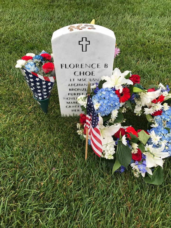 Truman San Diego placed a wreath on the grave of LT Florence Choe, killed in Afghanistan. One of just under 200 women killed in combat in Iraq and Afghanistan.