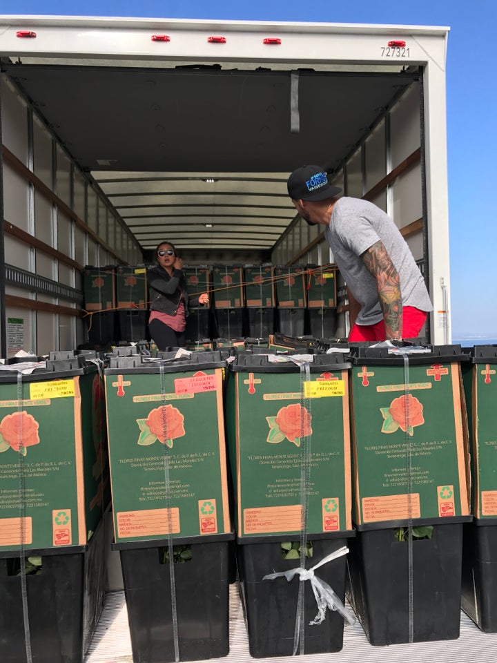 Darlene showed up with a semi truck filled with 30,000 roses.