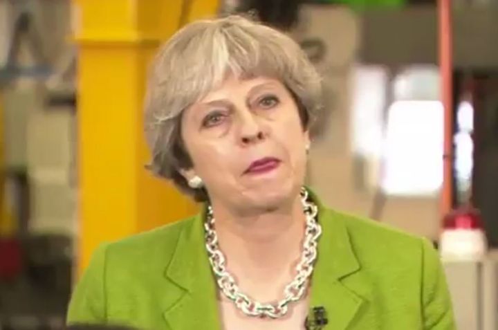 Theresa May's look of dread as Laura Kuenssberg repeats the question
