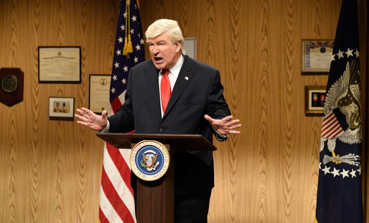 Alec Baldwin portrays President Donald Trump on April 8, 2017.